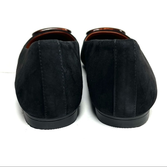 Vionic Womens Gem Amanda Ballet Flats Pointed Toe Buckle Black Suede Size 6 - Picture 6 of 10